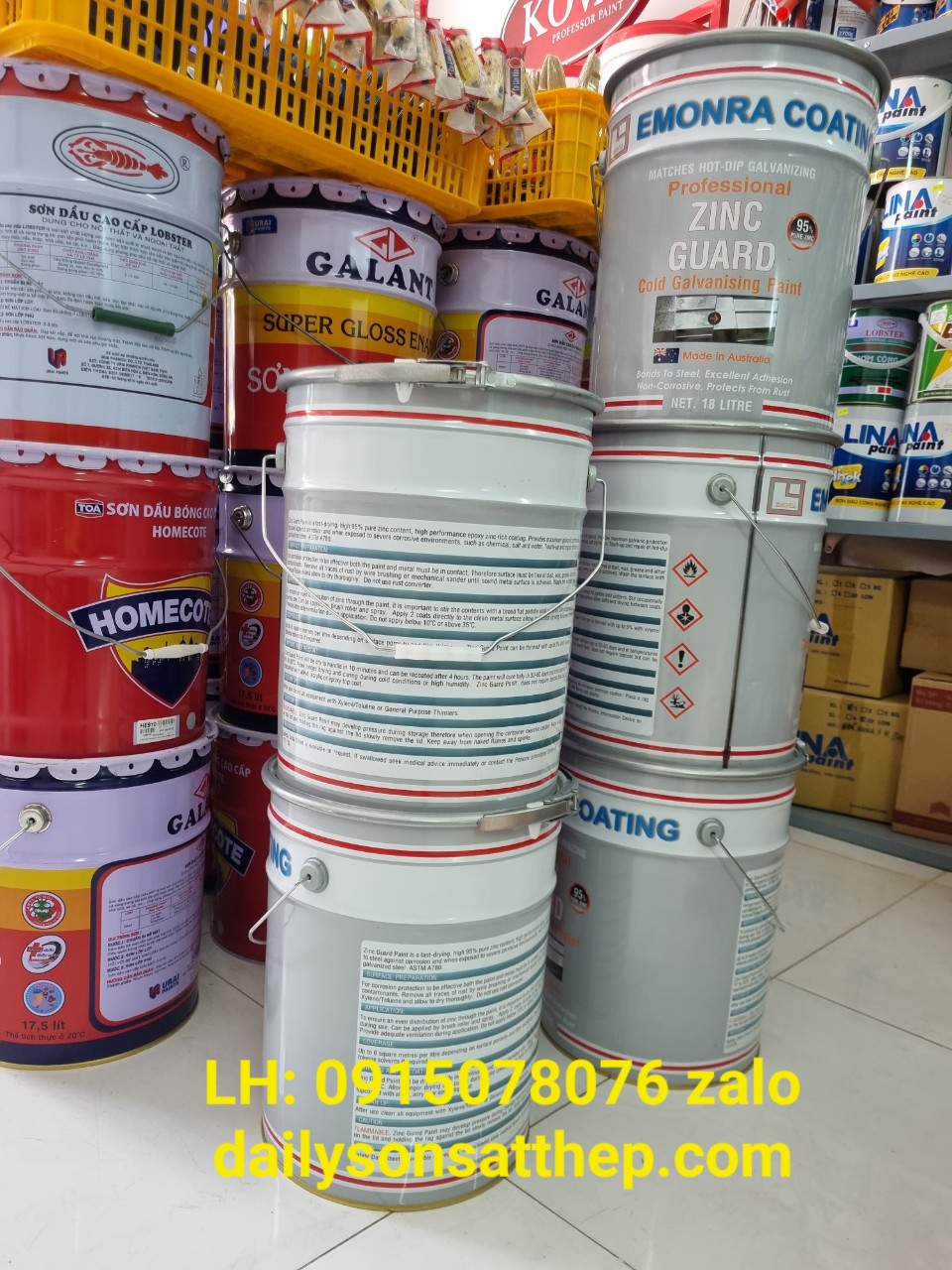 Cửa hàng bán sơn mạ kẽm lạnh zg400 tại HCM