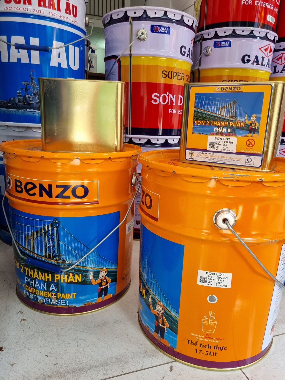 Đại lý bán sơn epoxy Benzo màu trắng mờ