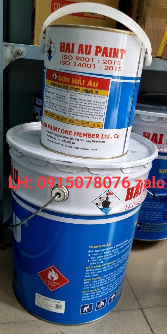 Sơn chống rỉ kẽm photphat  hai thành phần Hải Âu màu xám