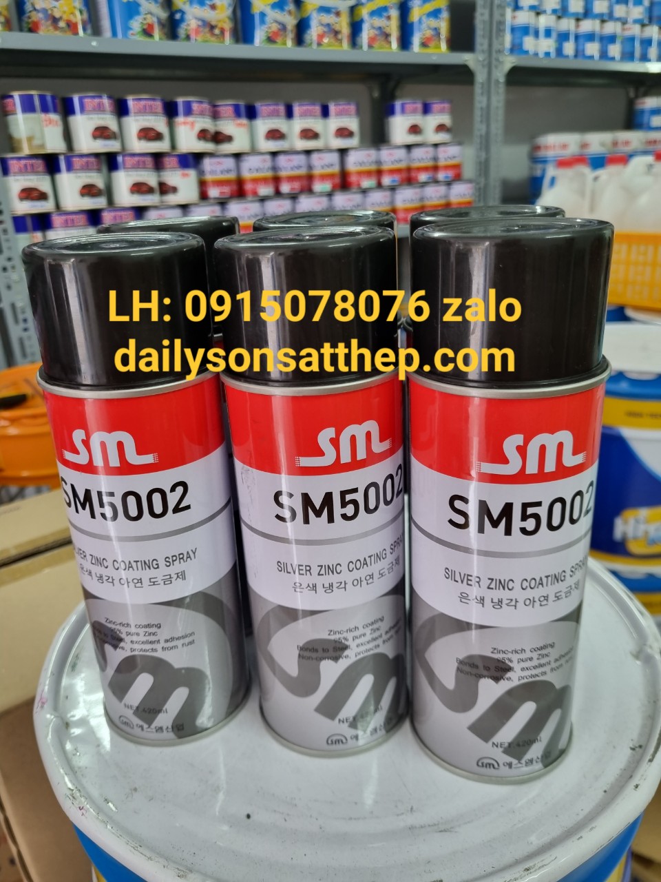 Sơn mạ kẽm lạnh bạc sáng chai xịt 400ml