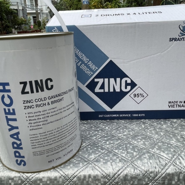 Sơn kẽm lạnh Spraytech 4L: Chống ăn mòn muối biển tốt